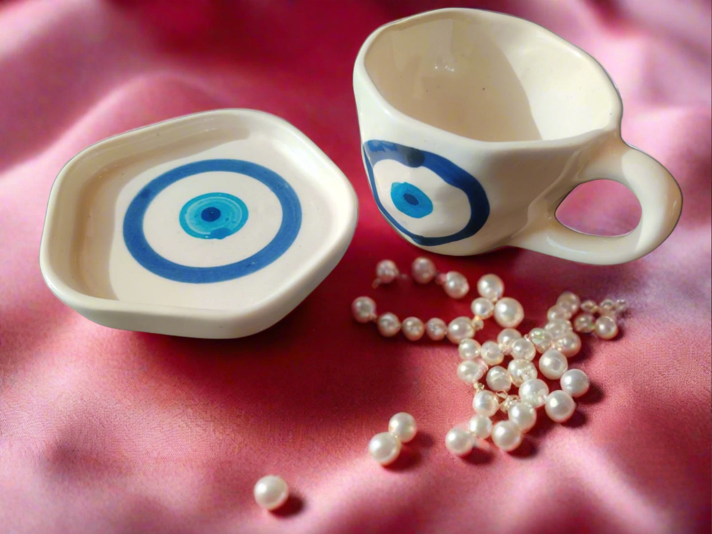 Evil Eye Cup and Saucer Set